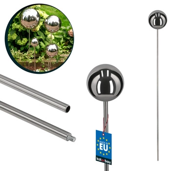 Minge decorativă de grădină pe vârf oțel efect oglindă 110 cm