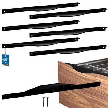 Mâner mobilier aluminiu negru mat 320/340 mm set de 6 buc.