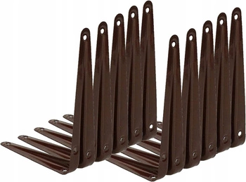 Colțar pentru raft, suport 10x7,5 cm, 10 buc. - Culoare maro