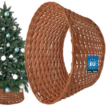 Coș din rattan ø55 cm pentru suportul de brad de Crăciun boho - Culoare naturală