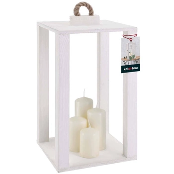 Lanternă din lemn pentru lumânări acasă grădină alb 20x20 cm
