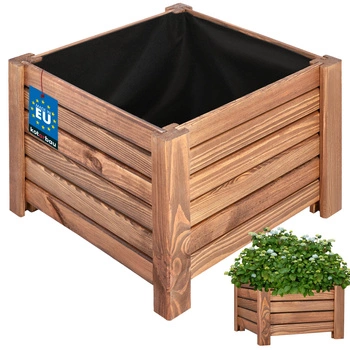 Ghiveci de flori din lemn cutie de grădină maro 38x38 cm