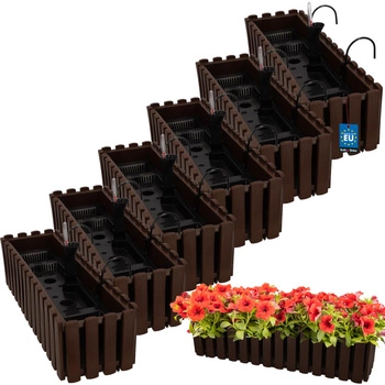 Ghiveci pentru balcon maro 600 MM set de 6 kcu.