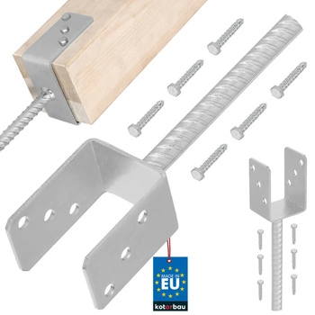 Bază pentru stâlp cu bară în u pentru încorporare 70 mm