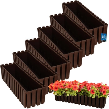 Ghiveci pentru balcon maro 600 MM set de 6 kcu.