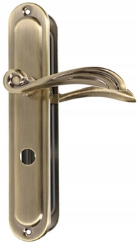 Mâner de ușă wc scutcheon lung 72mm patina ușă