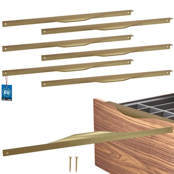 Mâner mobilier aluminiu auriu mat 416/436 mm set de 6 buc.