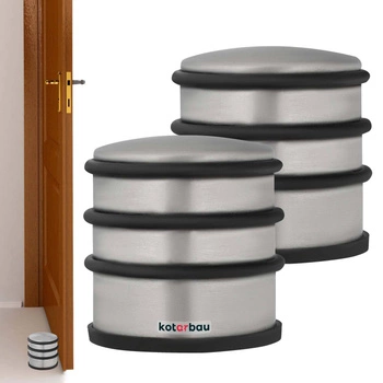 Opritor de ușă de sine stătător argintie 7 cm set de 2 buc.