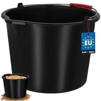 Găleată de construcții gospodărească cu cioc 12 l neagră