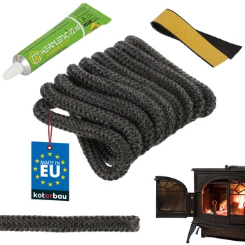 Ață pentru etanșarea șemineului și sobei + adeziv 10 mm 2,5 m