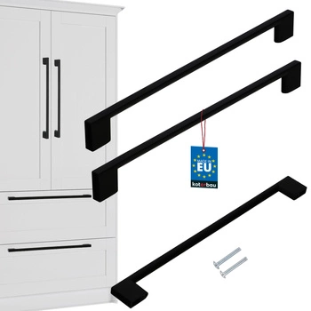 Mâner mobilier clasic modern negru mat 256 mm set de 2 buc.