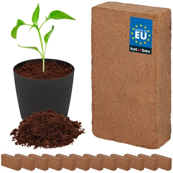 Brichetă de nucă de cocos pentru creșterea plantelor 7 l set de 12 buc.