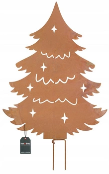 Statuetă brad figură ornament metal grădină rugină - Culoare maro