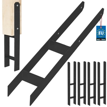 Baza stâlpului h pentru încastrare zincat negru 90 mm set de 4 buc.