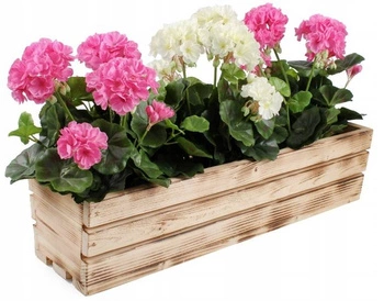 Cutie de flori de balcon din lemn pentru plante aromatice bronz 60 cm