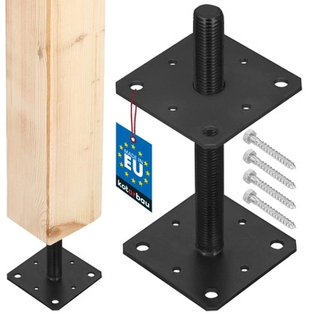 Baza coloanei cu șurub reglabilă filet m24 antracit 110x110x250 mm