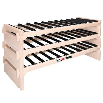 Raft de vin modular lemn metal 30 sticle