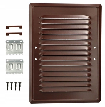 Grilaj de ventilație metalic pentru șemineu 14x21 cu cleme - Culoare maro