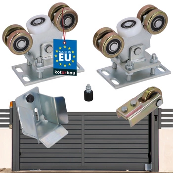 Cărucior oscilant role pentru poartă glisantă 5 role metalic 80x80 mm set