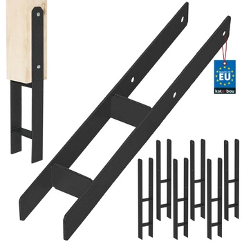 Baza stâlpului h pentru încastrare zincat negru 80 mm set de 6 buc.