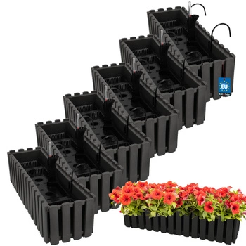 Ghiveci pentru balcon gri na zábradlí 600 MM set de 6 kcu.