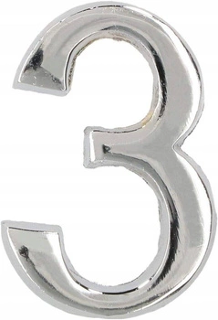 Numărul casei "3" numărul ușii 5 cm cromat