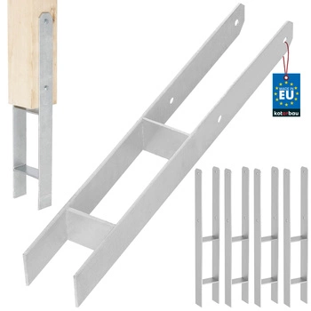 Baza stâlpului h pentru încastrare zincat argintiu 70 mm set de 4 buc.