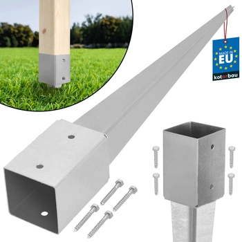 Stâlp de bază condus ancoră sol oțel 90x90x750 mm