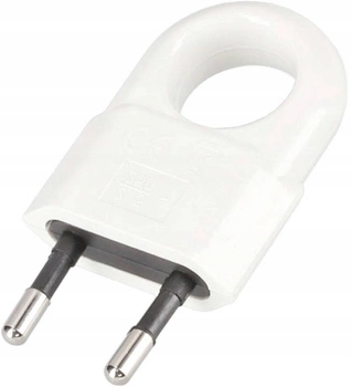 Ștecher plat cu mâner fără împământare 250v alb