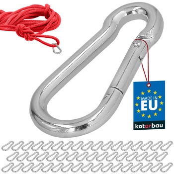 Carabină pentru pompieri leagăn frânghie hamac metalică 50 mm set de 50 buc.