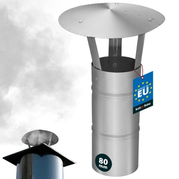 Copertină de fum pentru țeavă de coș galvanizată argintie 180 mm