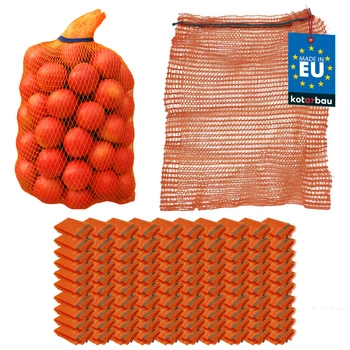 Sac de tip raschel cu cordon pentru legume 25 kg 50x80 cm set de 100 buc.