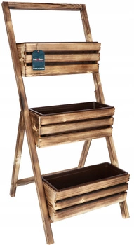 Pat de flori de grădină 3 ghivece de balcon cu inserție pentru lemne de foc - 105 cm