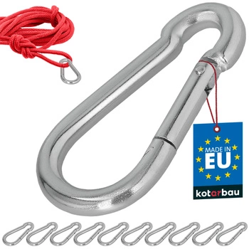 Carabină pentru pompieri leagăn frânghie hamac metalică 100 mm set de 10 buc.