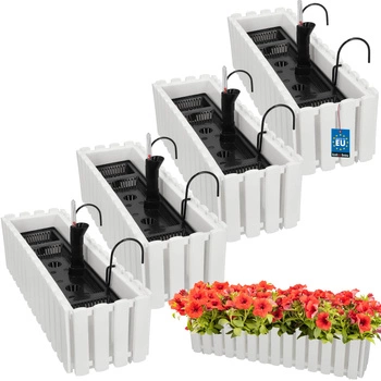 Ghiveci pentru balcon alb na zábradlí 600 MM set de 4 kcu.