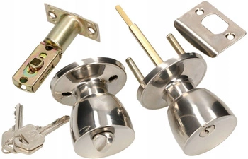 Buton rotativ cu încuietoare pentru uși cu chepeng crom