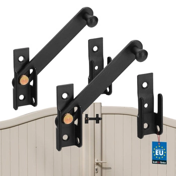Închidere blocare obloane foișoare porți oțel negru 120 mm set de 2 buc.