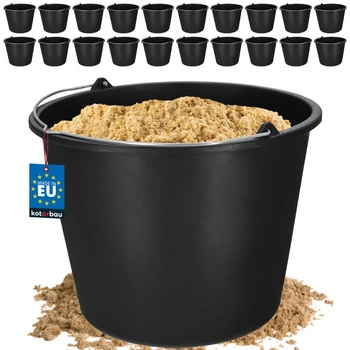 Găleată pentru construcții gospodărie mortar din plastic 16 l set de 20 buc.