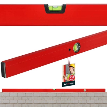 Nivelă din aluminiu pentru construcții roșie 150 cm