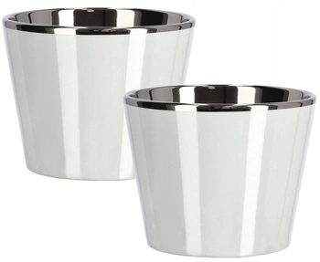 Ghiveci ceramic pentru plante ⌀11 cm alb - 2 buc.