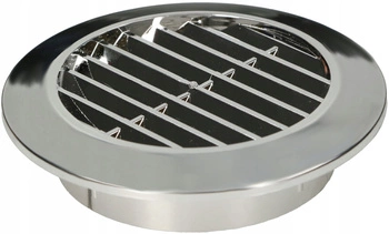 Grilaj de ventilație rotund fi 70 mm cu plasă - Culoare crom