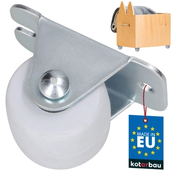 Roată pentru mobilă fixă dulapuri cauciuc alb 33 mm