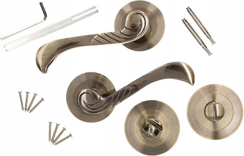 Set mâner de ușă patina wc lock 110mm