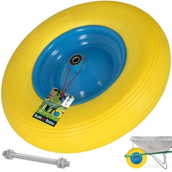 Roată pentru roabă 4.00-8 poliuretan - Culoare galben