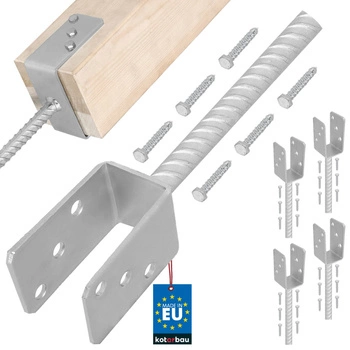 Bază de stâlp cu tijă de încastrare 50 mm set de 4 buc.