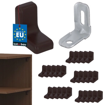 Suport unghiular pentru mobilă cu capac wenge set de 25 buc.