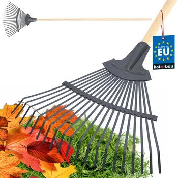 Greble evantai din tablă 44 cm cu mâner din lemn