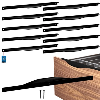 Mâner mobilier aluminiu negru mat 416/436 mm set de 10 buc.