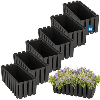 Ghiveci pentru balcon gri na zábradlí 400 MM set de 6 kcu.