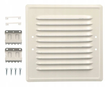 Grilaj de ventilație metalic pentru șemineu 16,5x16,5 cu cleme - Culoare alb